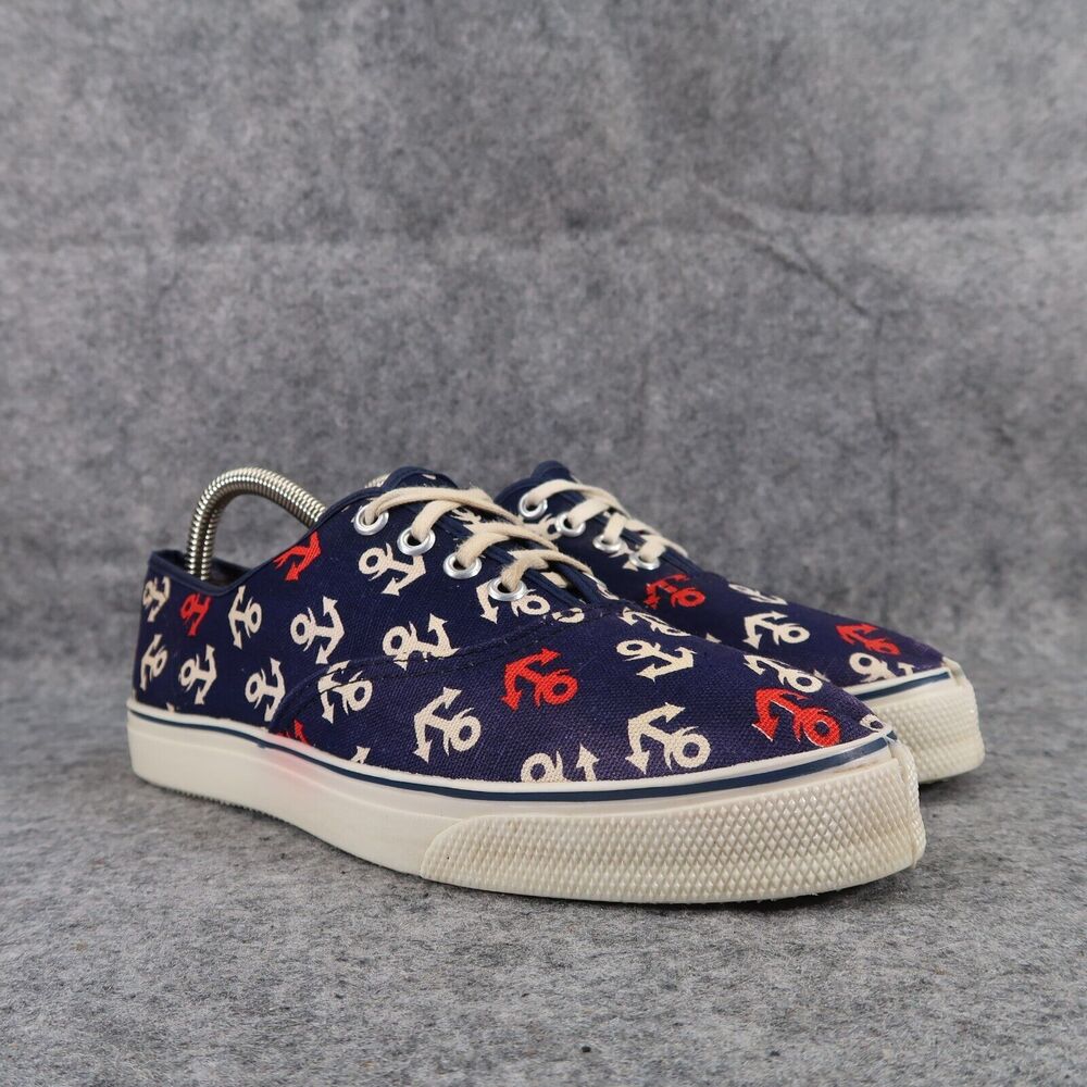 Fore N Aft Shoes Womens 8.5 Sneakers Casual Anchor Preppy Nautical Canvas Blue